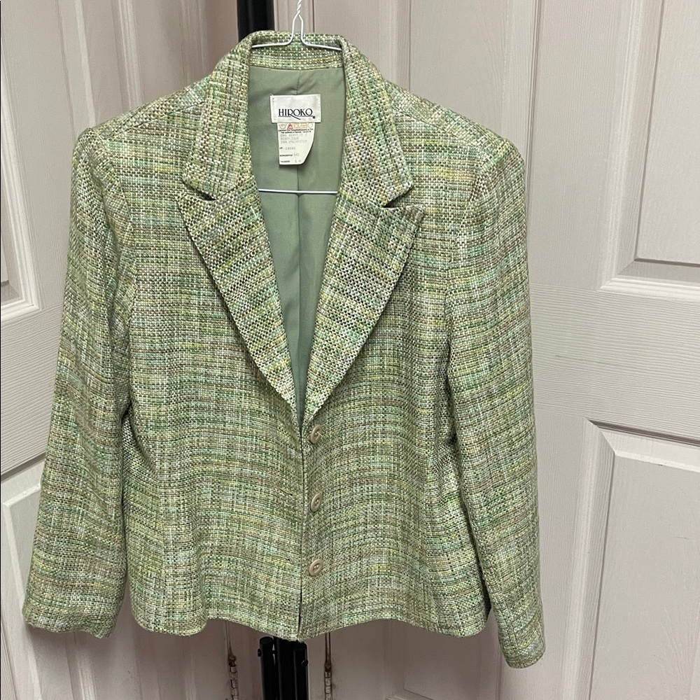 Women's Classic Green Tweed Blazer